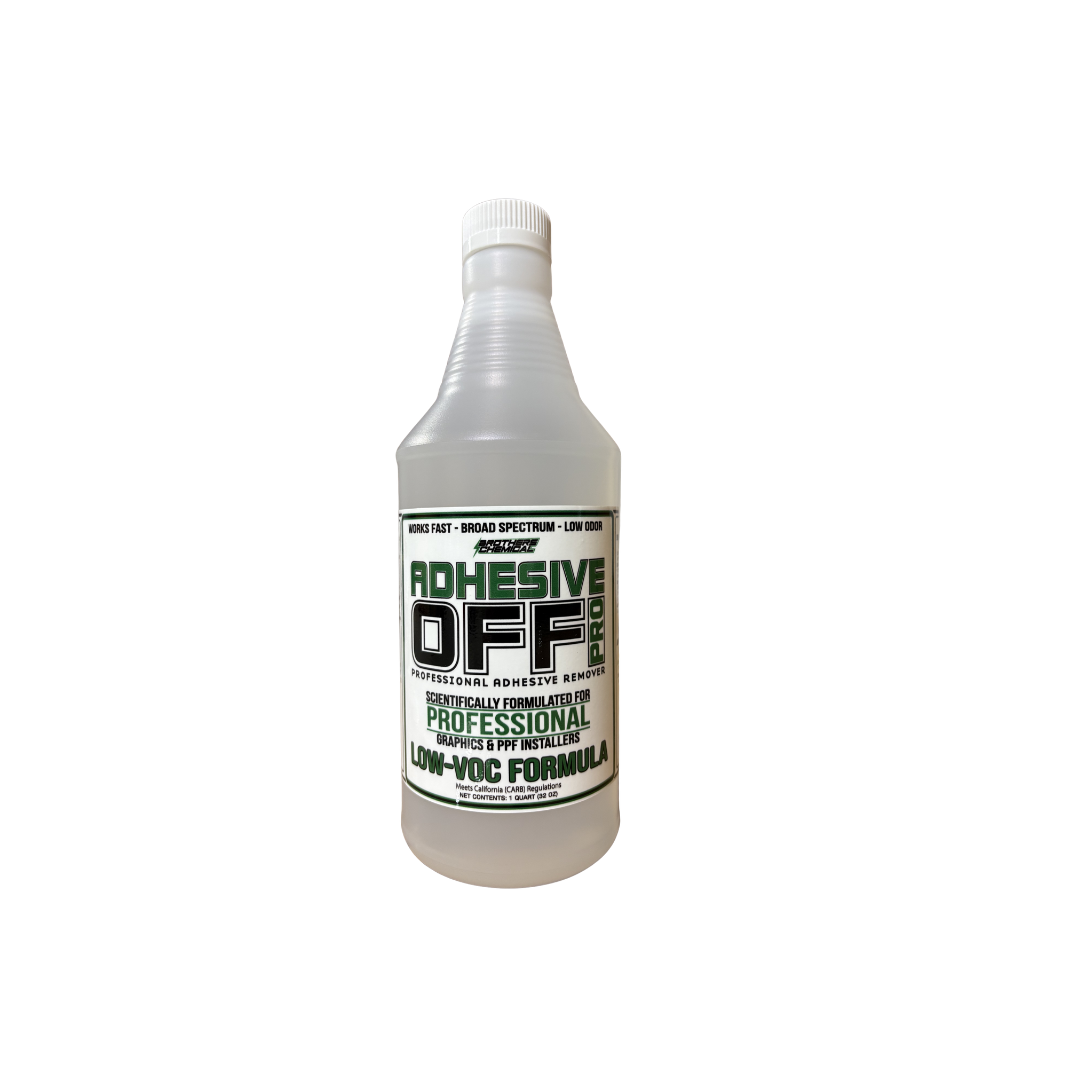ADHESIVE-OFF PRO - LOW-VOC (California Compliant) - FAST, LOW-ODOR ADHESIVE REMOVER FOR VINYL & PPF RESIDUE