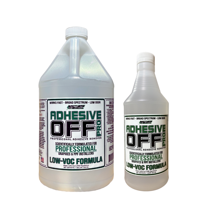 ADHESIVE-OFF PRO - LOW-VOC (California Compliant) - FAST, LOW-ODOR ADHESIVE REMOVER FOR VINYL & PPF RESIDUE