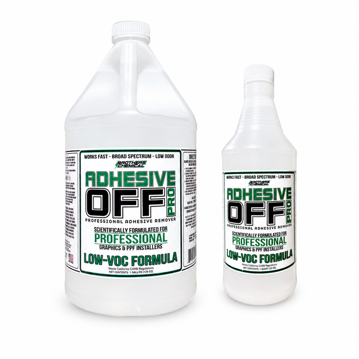 ADHESIVE-OFF PRO - LOW-VOC (California Compliant) - FAST, LOW-ODOR ADHESIVE REMOVER FOR VINYL & PPF RESIDUE