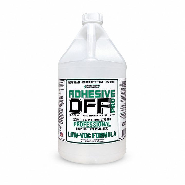 ADHESIVE-OFF PRO - LOW-VOC (California Compliant) - FAST, LOW-ODOR ADHESIVE REMOVER FOR VINYL & PPF RESIDUE