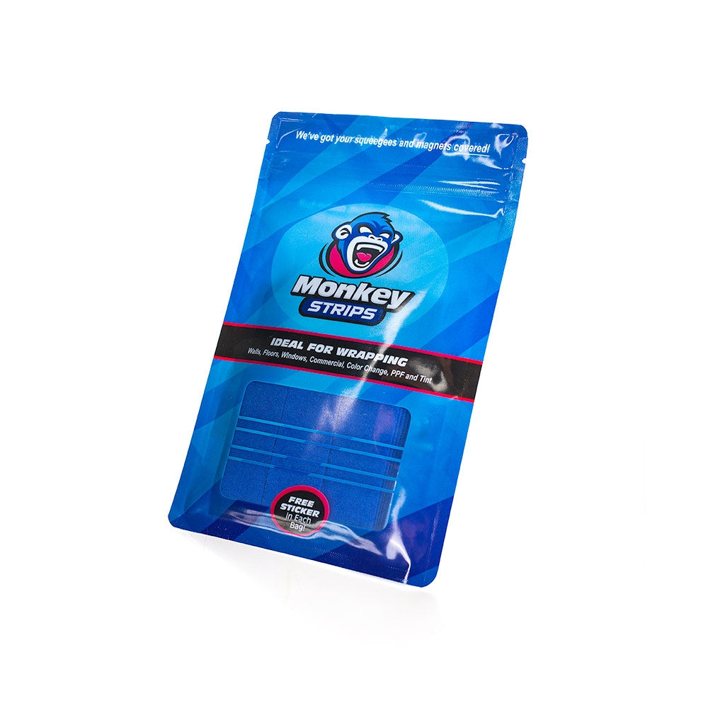 Monkey Strips Classic Blue felt squeegee buffers - front of package