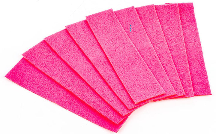 Pink Monkey Strips felt buffers fanned out
