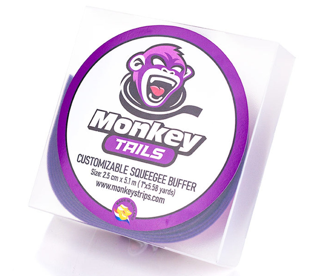Monkey Tails customizable squeegee buffer roll in retail dispenser box