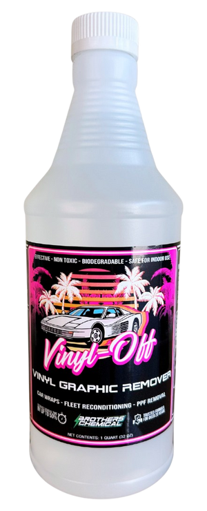 Vinyl-Off 32oz spray bottle for removing vinyl wrap.